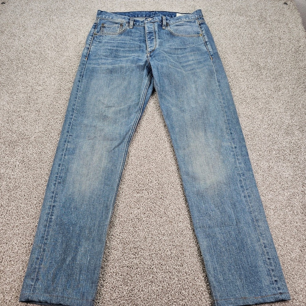 Rag Bone Fit 2 Slim Jeans Light Wash Blue Denim Button Fly Women Size 34x30 READ